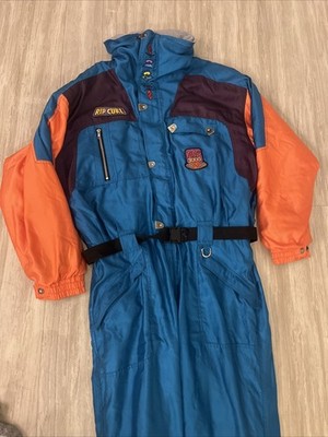 Rare 1 of 1 Vintage 1980s Rip Curl MultiColor Ski Snow Suit One piece Size XL