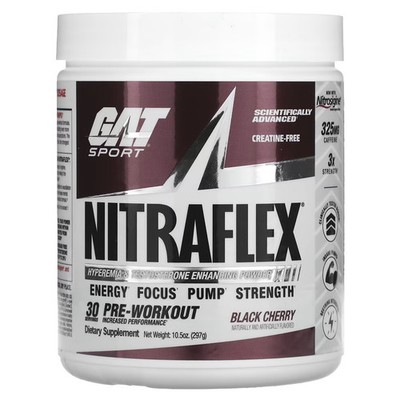 2 X GAT, Sport, NITRAFLEX, Black Cherry, 10.5 oz (297 g)