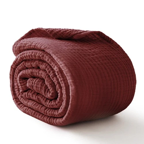 1 PCS 100% Cotton Muslin Blanket King 50" X 69.5" 6 Layers Lightweight Throw