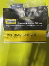 Hubbell Snap In RCA, WHITE, 110 AV Audio Jack, SFRCW110