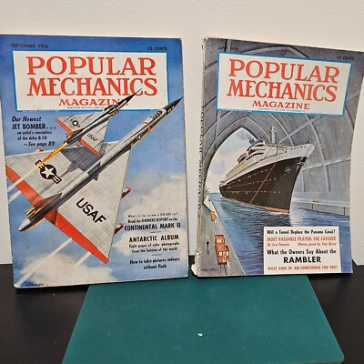#ad Lot of 2 Issues Of Popular Mechanics June September 1956 $4.99