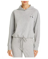 CALVIN KLEIN Women One Drawstring Lounge Hoodie Grey Heather Large QS6247-020