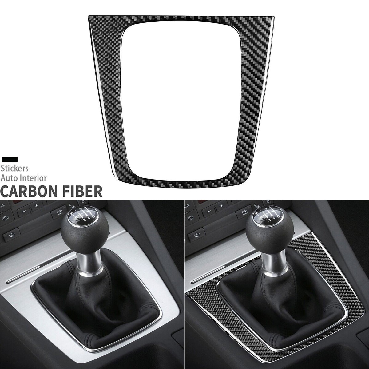 Real Carbon Fiber Console Manual Gear Shift Panel Cover For Audi