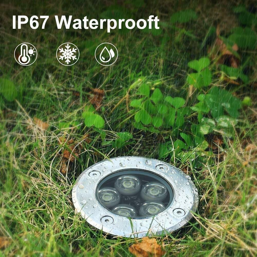 JESLED 4 Pieces LED In Ground Well Lights Waterproof Landscape Light