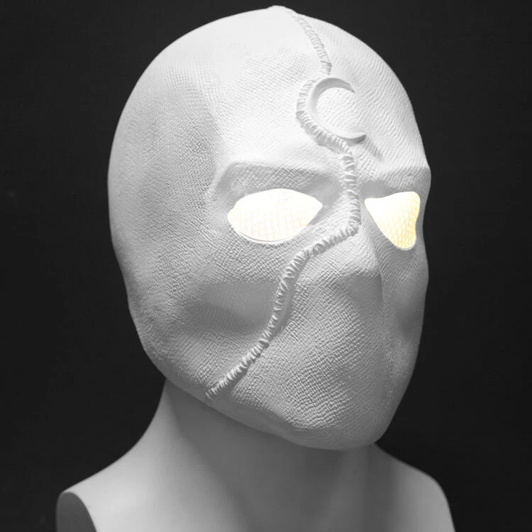 Moon Knight LED Mask Cosplay Latex Helmet Halloween Props Accessories Party Gift - Image 3 of 4