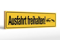 Holzschild StraßEnschild 46X10Cm Ausfahrt Freihalten Deko Schild Wooden Sign