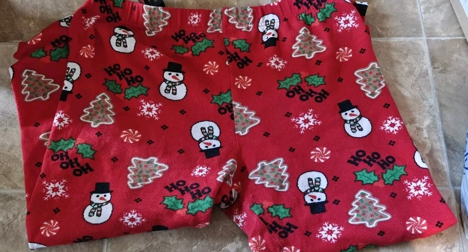 Pantalones de pijama Faded Glory talla grande 2X (18W-20W) rojo micro polar elástico de Navidad Foto 2 de 4