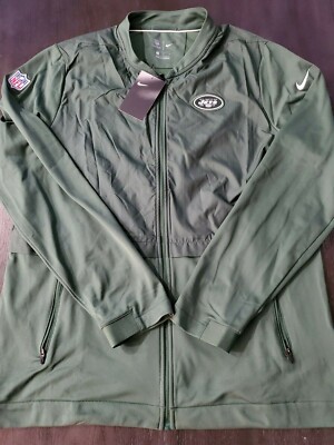New Nike New York Jets NFL Full Zip Sideline Jacket Style 907675-323 Size Large