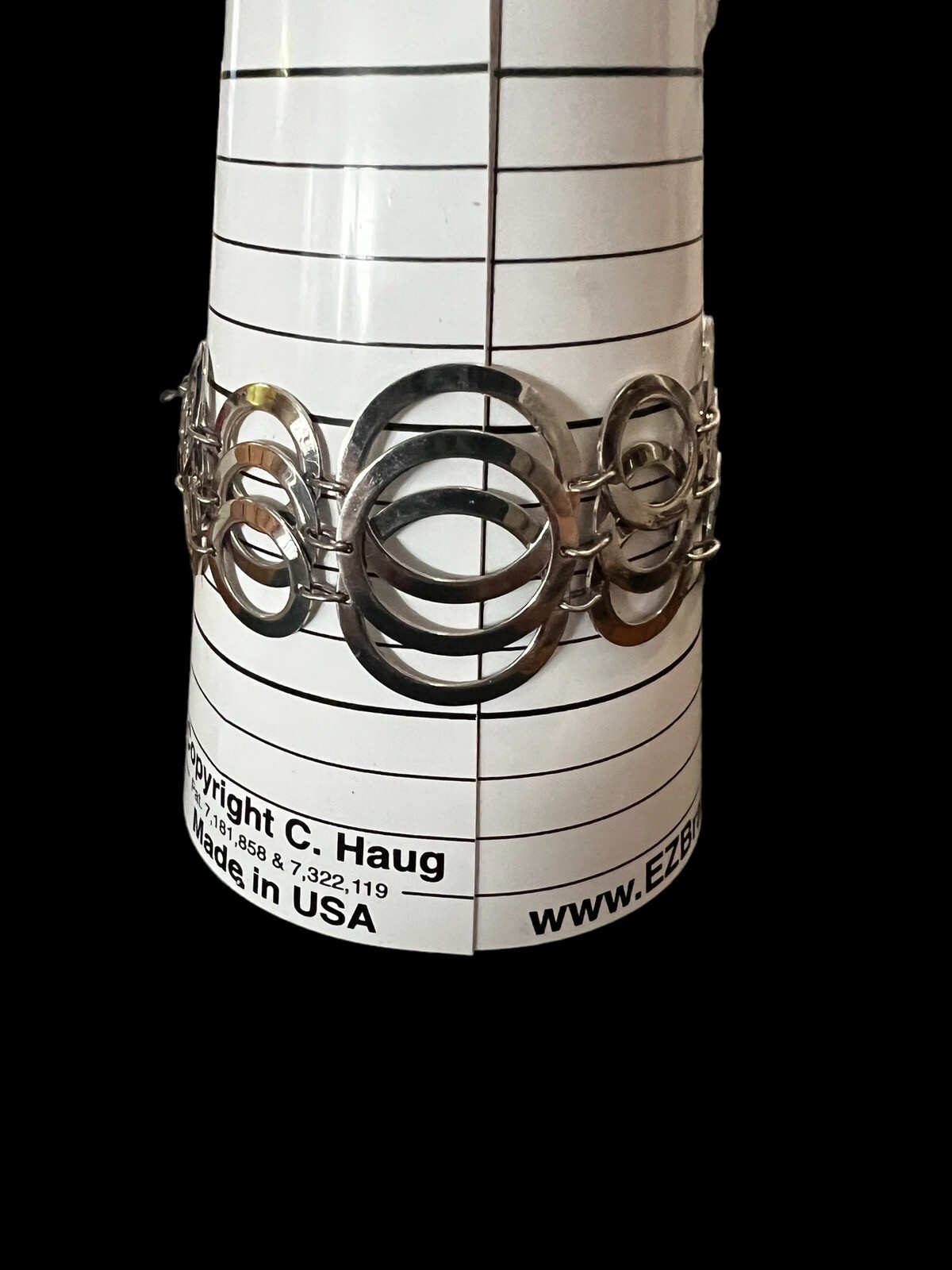 Silvertone Multiple Circle Three Tier Bracelet 7.… - image 6