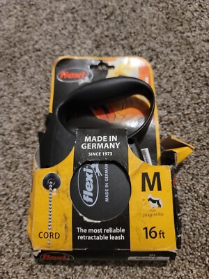 Flexi Nylon 44-lbs. Load Medium Retractable BLACK Dog Leash 16' ft.  NEW IN BOX