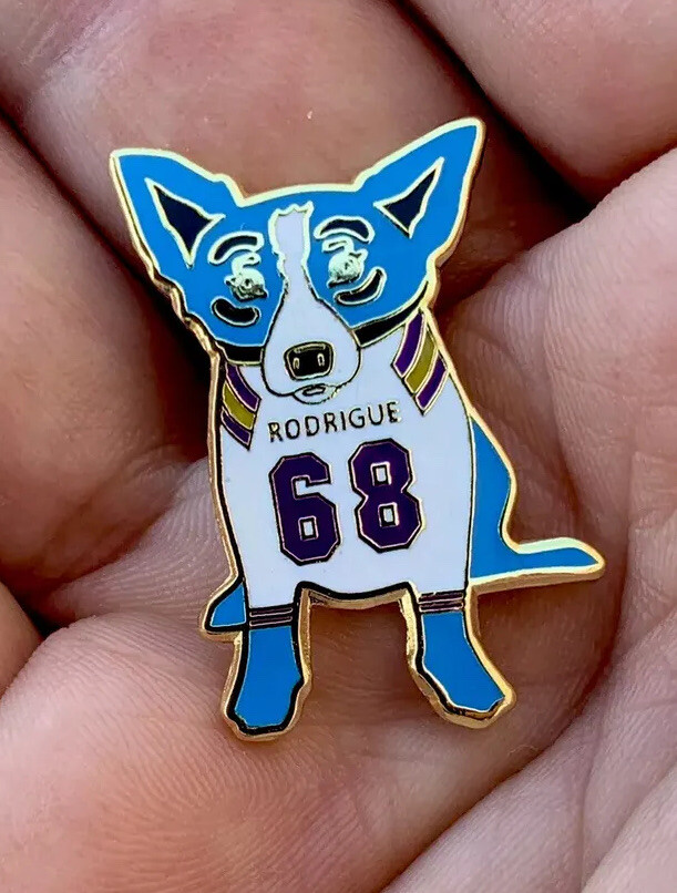 George Rodrigue Blue Dog LSU Tigers Football Ruffin 68 Jersey