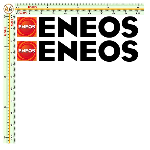 eneos stickers sticker sponsor decal motorcycle size cm.10 pvc black prespaced 2 pcs.
