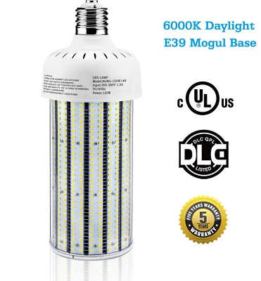 KUKUPPO 480V LED Corn Cob Bulb 120W Daylight 6000K E39 Mogul Base Corn LED Light UL DLC