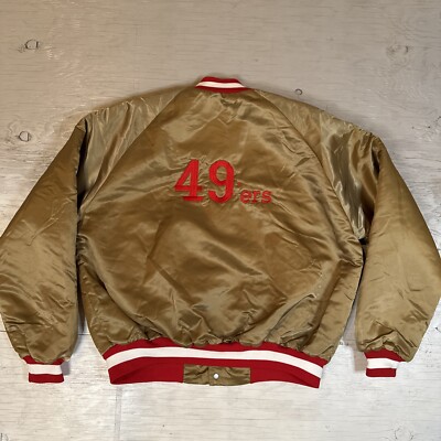 Vintage 80s NFL Chalk Line San Francisco 49ers Satin Spell Out