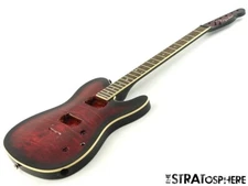 Fender Flame Maple Top Telecaster Tele BODY+NECK FMT Set Neck Black Cherry BCB