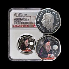 GREAT BRITAIN. 2023, 50 Pence, Silver - NGC PF69 - Harry Potter, Dumbledore
