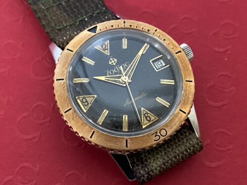 Vintage Zodiac Sea Wolf Military Diver watch (Rose Gold Bezel)