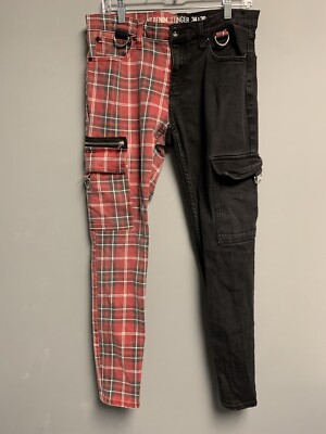 HT Denim Stinger Hot Topic Punk Goth Alt Pants Plaid Skinny Jeans