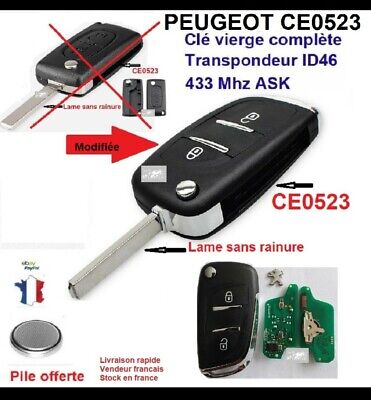 Plip Cle Coque Clef Boitier Peugeot 207 307 308 407 CE0523 envoi avec suivi !!!