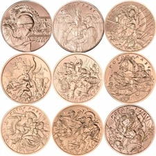 Spartan / Molon Labe 1 oz .999 Pure Copper BU Round(s) ~ 10 Different Designs