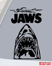 JAWS Vinyl Decal Sticker Car Rear Window Wall Bumper GREAT WHITE SHARK MOVIE JDM