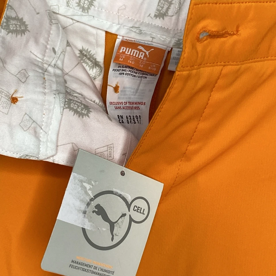Puma Golf Youth Solid Tech Shorts Junior Collection Size Medium Orange NWT - Image 3 of 4