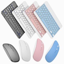 10"Wireless Rechargeable Bluetooth Keyboard Mouse Set For Laptop PC Tablet Mac