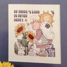 An Angel's Work...counted cross stitch magazine pattern, Aida & floss lot