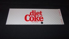 Diet Coke Cooler Button Tag Label Vintage Coca Cola Cooler 2 1/4" X 6 3/4"