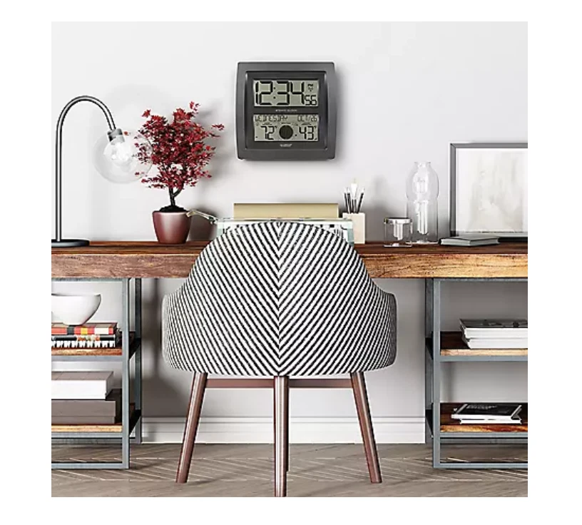 La Crosse Technology Curved Digital Atomic Wall Clock/ Gray - Image 4 of 4