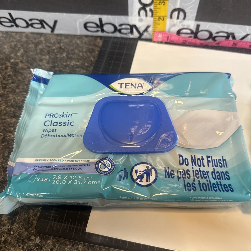 Lote de 2 toallitas húmedas clásicas TENA Proskin recién perfumadas 48 por paquete 7,9X12,5 Foto 2 de 4