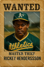 GV158 Rickey Henderson Oakland A's Wanted Sign 12x18 16x24 Photo