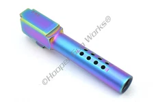 HGW Bromont Barrel for Glock 19 9mm Ported Flush Cut Stainless Steel Rainbow