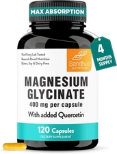 Magnesium Glycinate 400mg High Absorption Capsules with Quercetin Quality Sleep