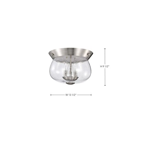 Nuvo Lighting 60/7808 Boliver 3 Light 14"W Flush Mount Bowl - Nickel - Picture 3 of 6