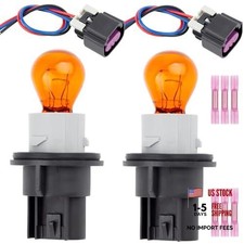 Turn Signal Light Socket Holder with Wiring Harness and Lamp Bulb Fit for