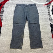 Carhartt 103334 Duck Canvas Double Knee Pants 40 Gray Blue Y2K Workwear 40x32