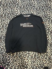 Harley-Davidson Vintage Crewneck Sweater Black, Embroidered XL