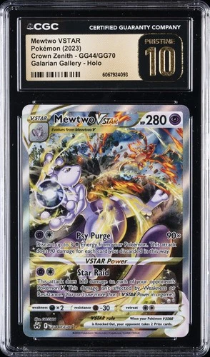 2023 POKEMON CROWN ZENITH GALARIAN GALLERY HOLO MEWTWO VSTAR CGC 10 PERFECT