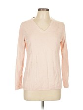 DKNY Jeans Women's Rhinestone Embellished Pullover Sweater, Blush Pink, Size- XL