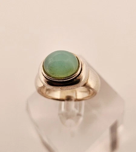 Sterling silver aqua chalcedony vintage ring sz 7