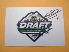 Ryan Suzuki Signed 2019 NHL Draft 4x6 Photo Carolina Hurricanes