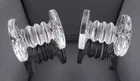 Vintage Pair of  Waterford Crystal Knife Rest Glass 3 Ring Starburst