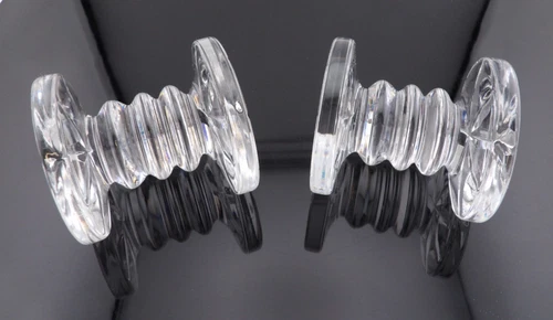 Vintage Pair of  Waterford Crystal Knife Rest Glass 3 Ring Starburst