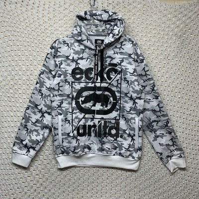 Ecko Unltd Pullover Hoodie Men's Sz S White Gray Rhino Black