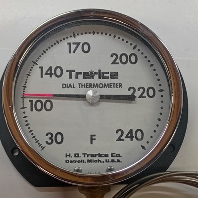 Trerice Dial Thermometer With Temprature Sensor And Capillary Tube. NOS.