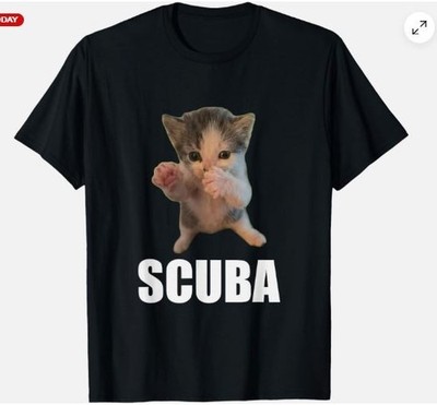 Cute Scuba Dancing Meme Cat Funny Scuba Meme Unisex T-Shirt