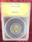 1932-D Washington Quarter graded (ANACS G4)
