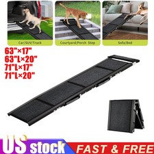 63/71" Long  17/20" Wide Folding Dog Ramp for Car, SUV Truck  Portable Pet Ramp