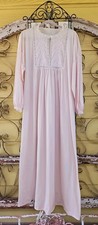 Vintage VANITY FAIR PINK Long Nightgown or Robe EMBROIDERY  Lace Size Large L